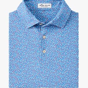 Peter Millar Crown Sport Men’s Cathay Performance Polo Men's L Blue Swallows